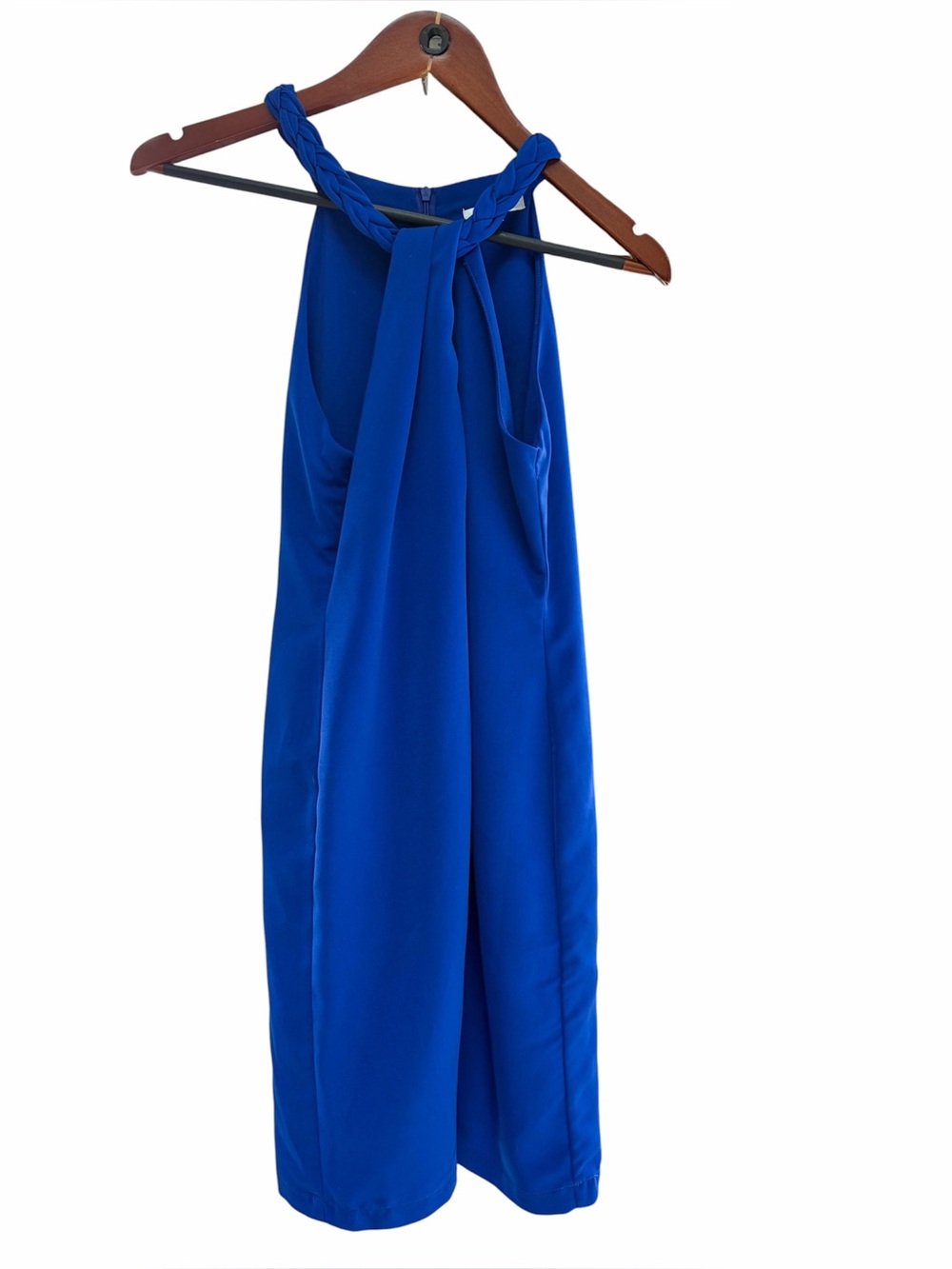 Jade Melody Tam Size S Cobalt Blue Braided Halter Cocktail Dress